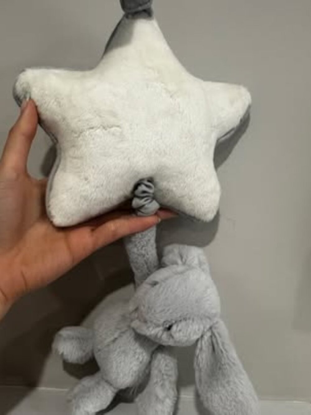Jellycat Grey Bunny Star Musical Pull